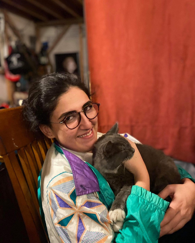 Me holding a cat
