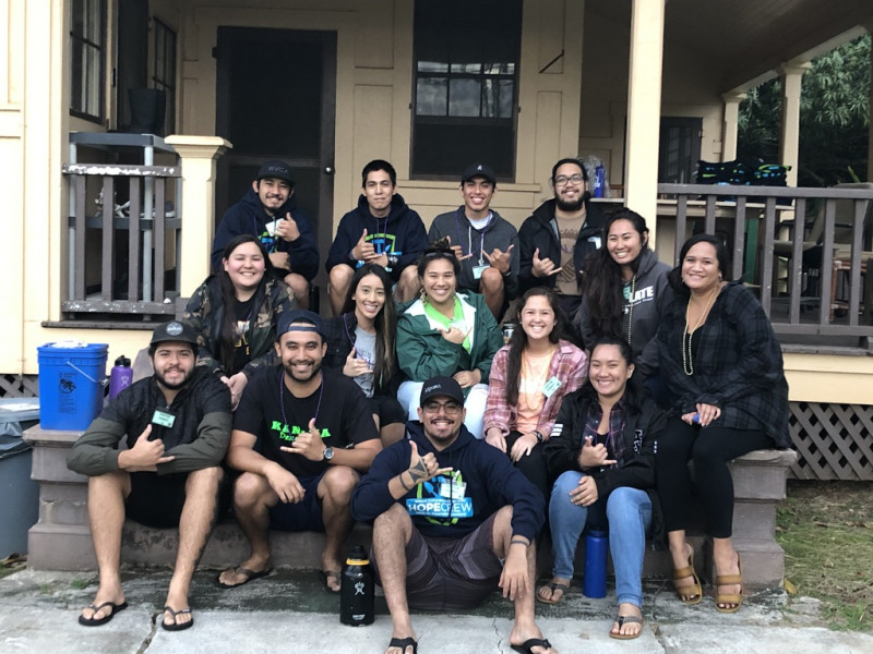 Group Photo of UH Hilo Students in front of the doctors house in Kalaupapa