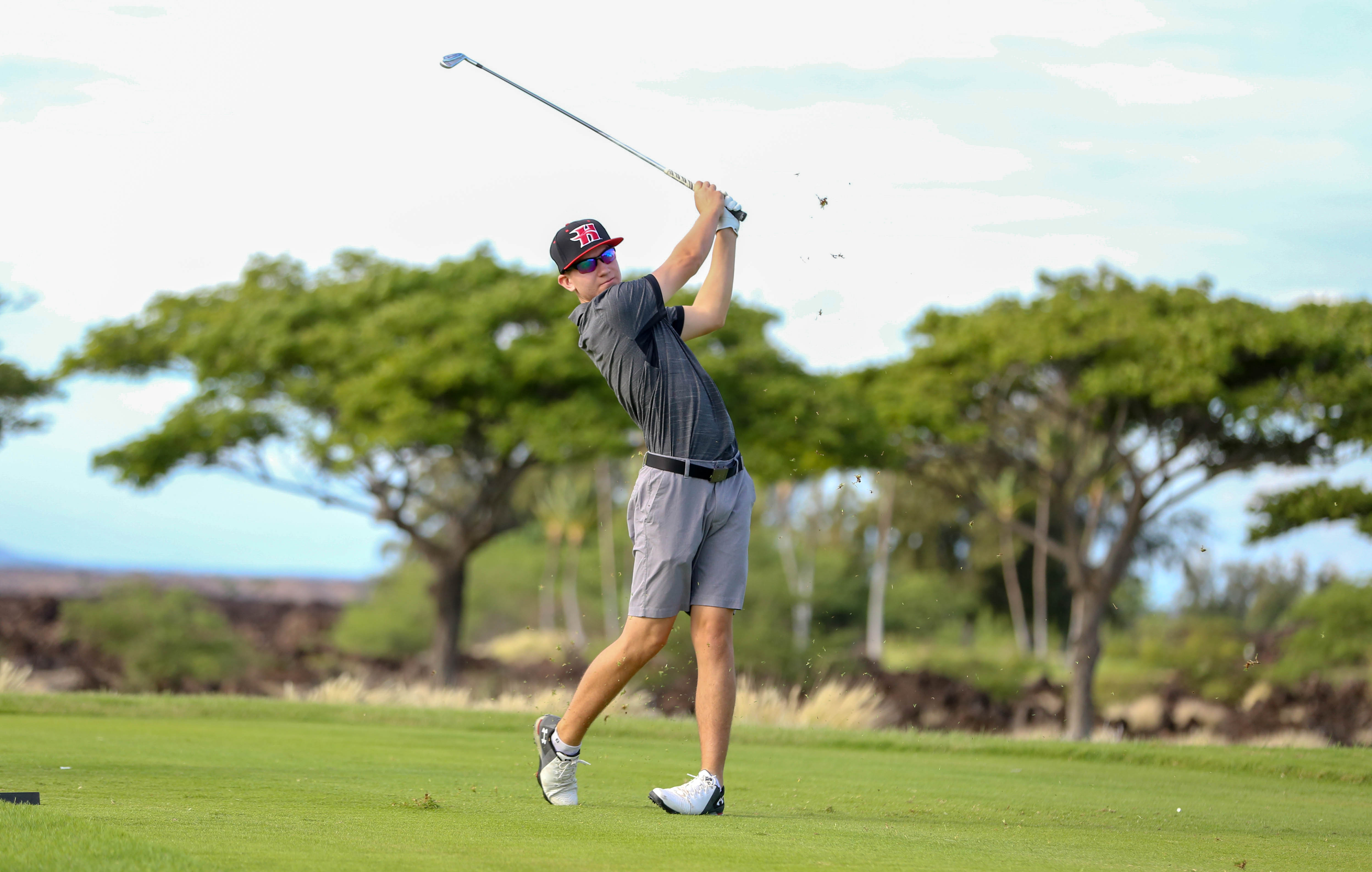 Action shot during golf event