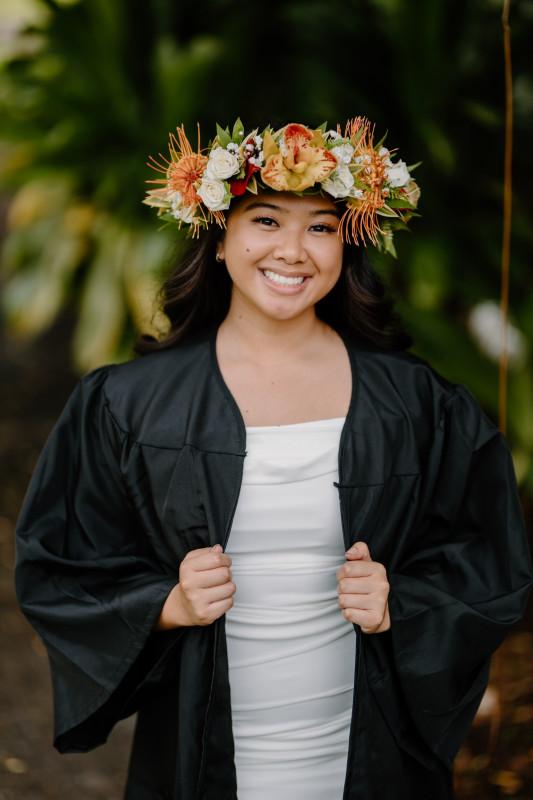 Primary Photo of me in my gown and lei po’o.