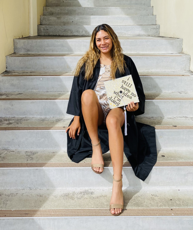 On the stairs with my cap