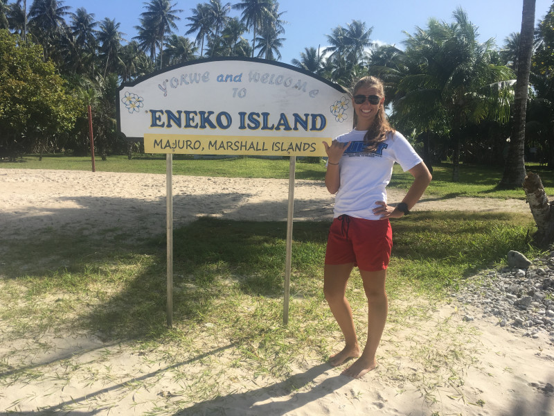 Alexa Runyan in the Marshall Islands during her time teaching at the College of Marshall Islands in summer of 2019