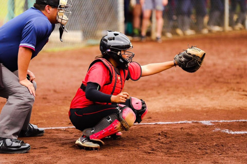 Softball Action shot