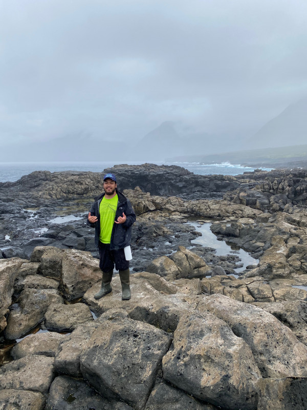 Smiling at Kalaupapa near the shore