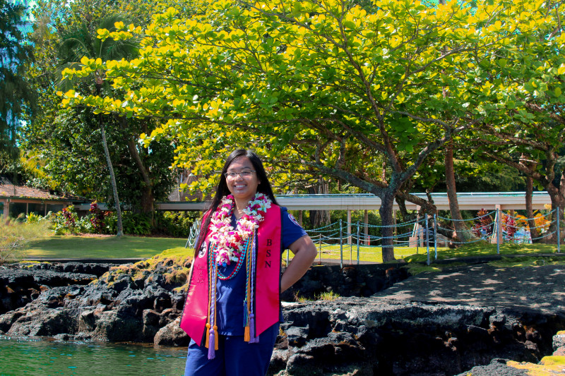 Picture of Charlene at the Naniloa Hotel