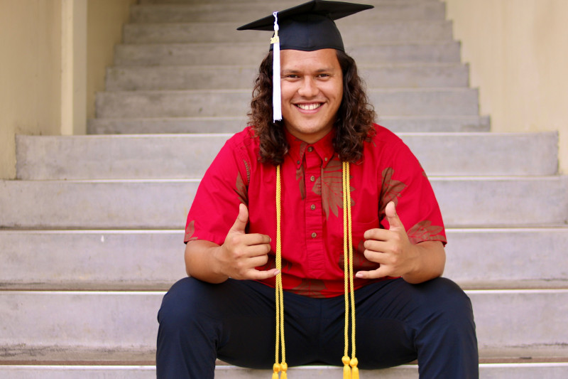 The second photo is of me sitting on the steps outside with a double shaka