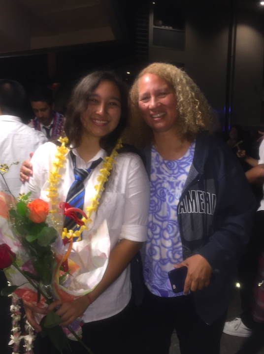 My Mom and I at the UH Hilo Performing Arts Center after International Night