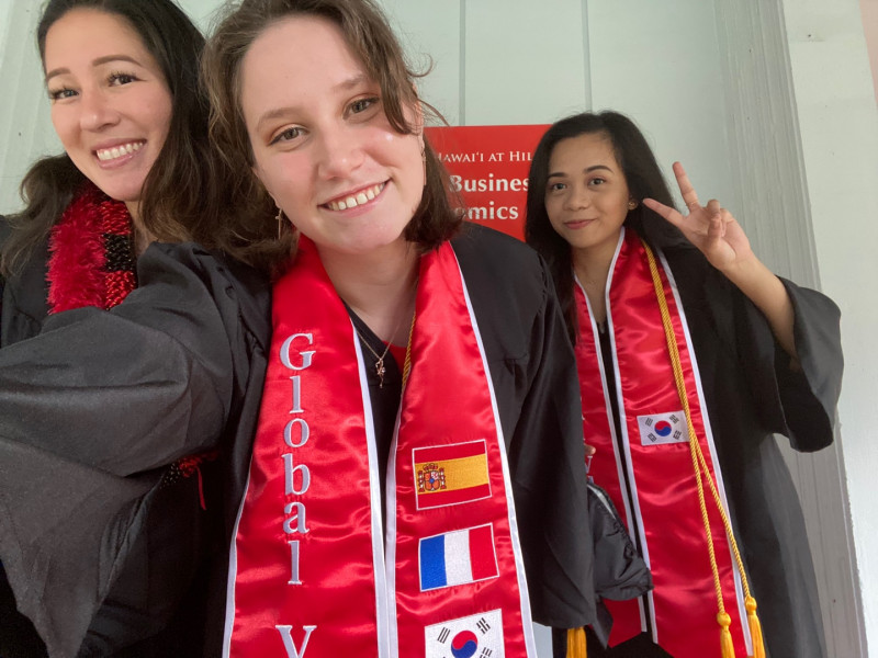 A group photo of Nicole Konanui, Sienna Wareham, and Shiela Mae Almazan