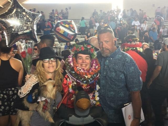 Graduation at UH Hilo 2017 with Parents & Keko