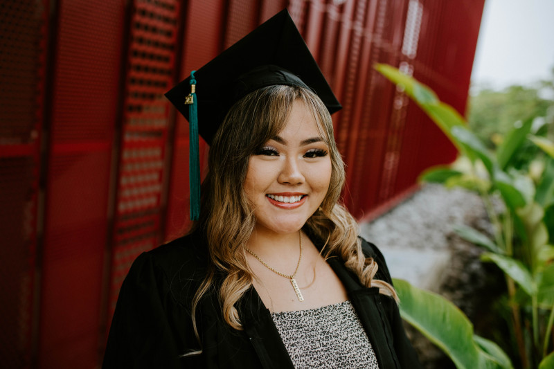 Headshot in cap and gown