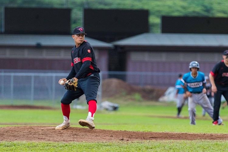 Picture of me pitching in a baseball game.