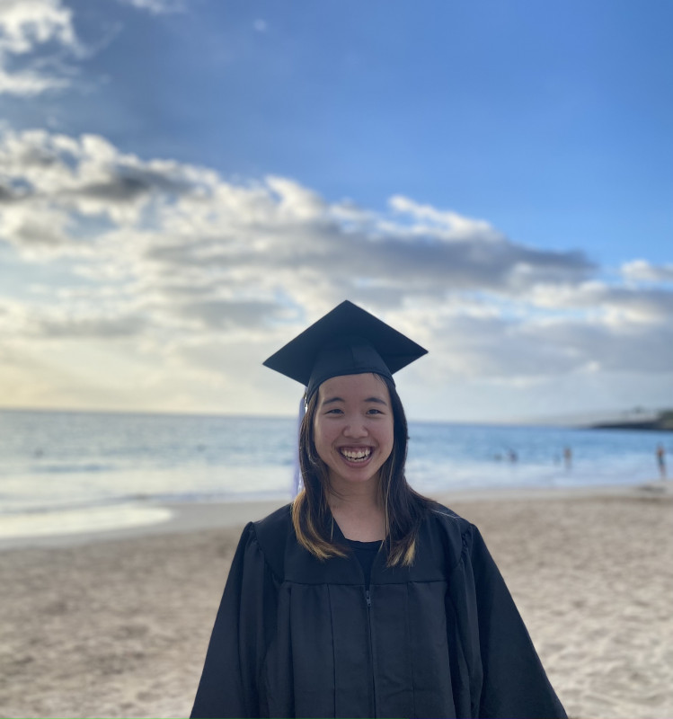 Graduation photo taken at the beach
