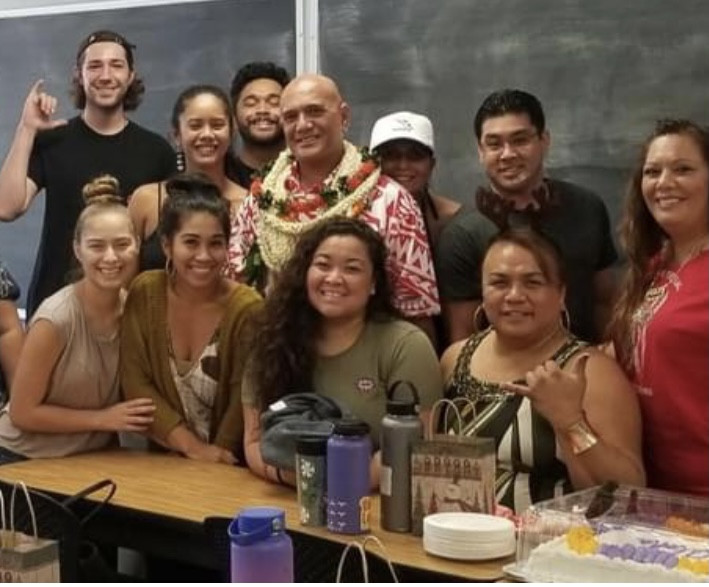 ʻŌlelo Hawaiʻi haumana and Kumu Kimo Keaulana.