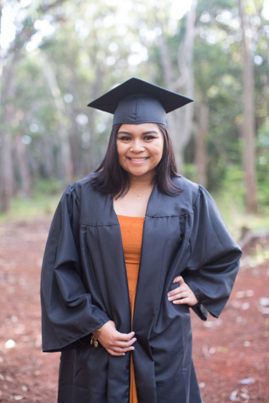 Here is a picture of me with a cap and gown