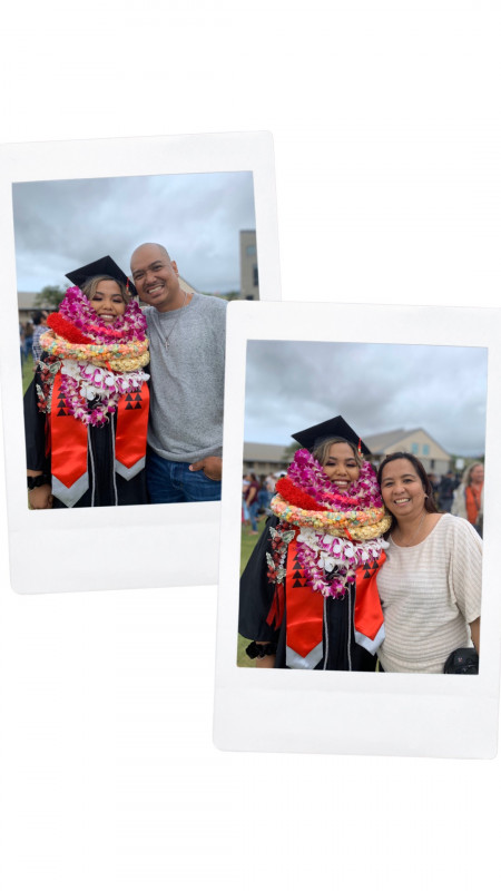 Graduate with mother and father.