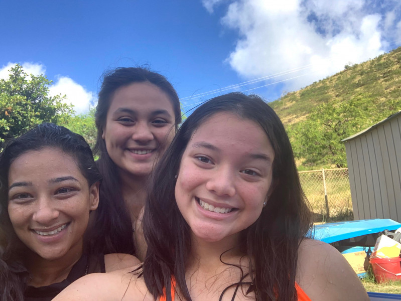 This is a picture of me, my older sister Ana and my sister in law Sharon