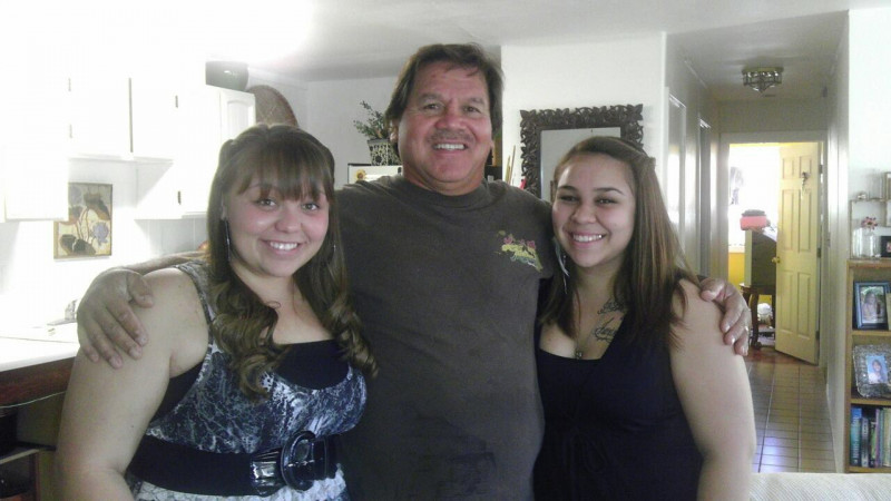 This is an older picture of my little sister, my dad, and I.