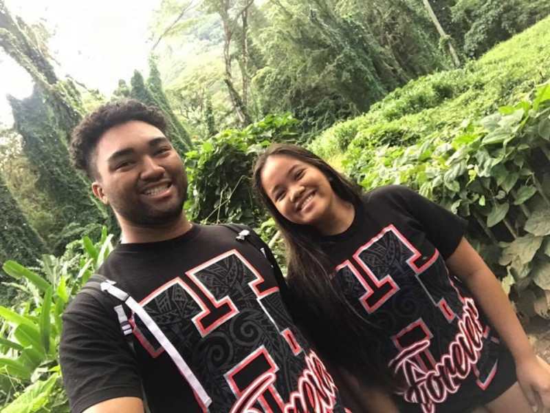 A photo of my other half and I during our hike to manoa falls.