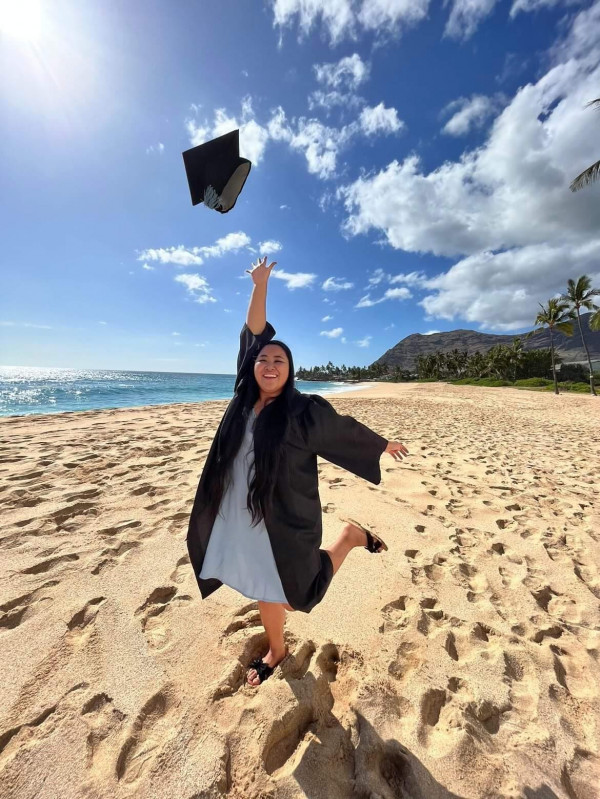 Graduate on the beach