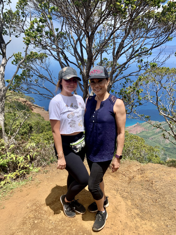ME STANDING WITH MY MOTHER ON KŌKEʻE TRAIL