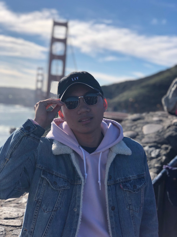 At the Golden Gate Bridge in San Francisco.