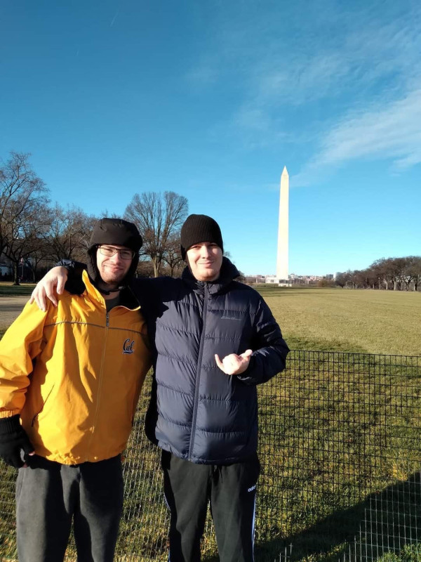 My brother and I at Washington Monument