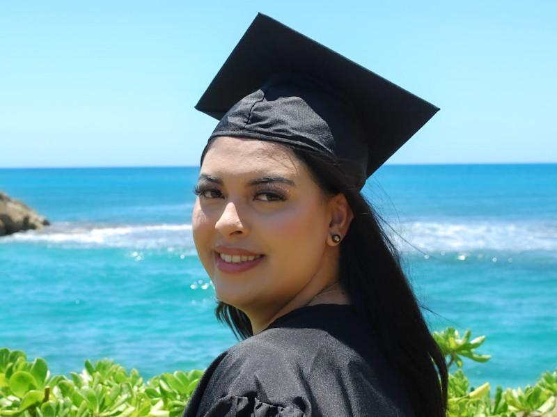A photo of me with my cap and gown