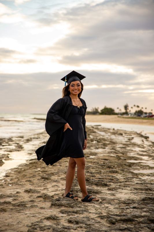 Amanda cap and gown standing