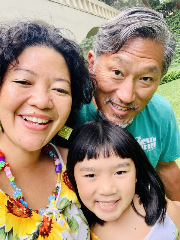 Picture of myself, my daughter, and husband