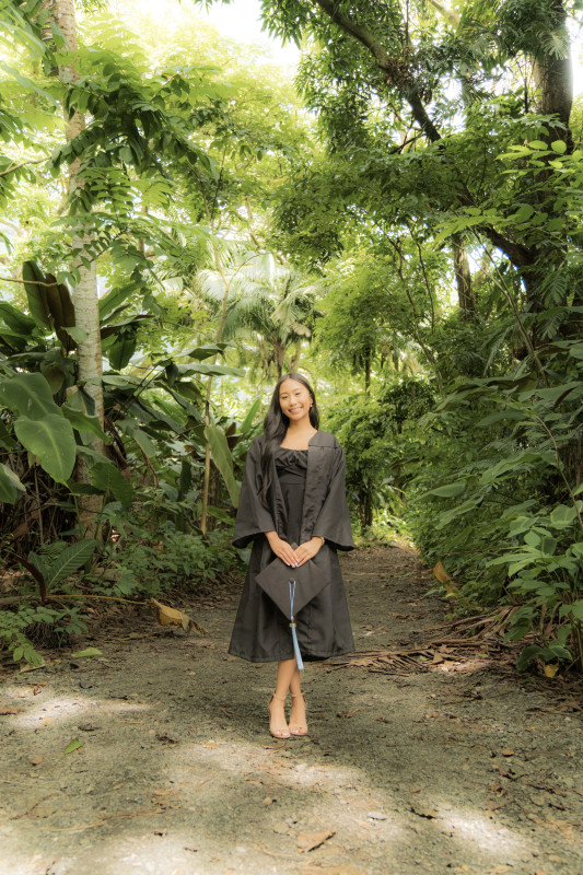 It’s a photo of me wearing my Leeward Community College cap and gown.