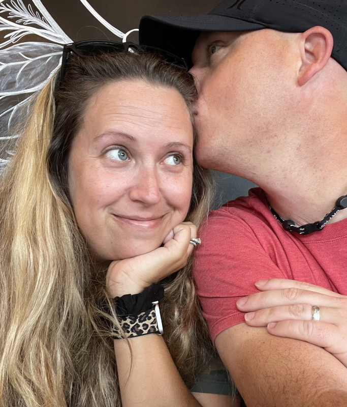My husband loving on me