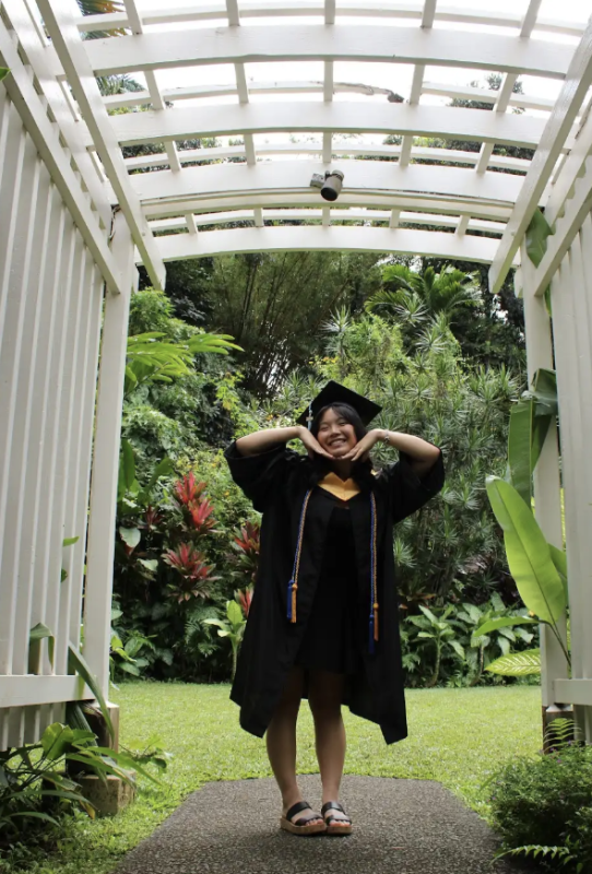 grad in cap and gown